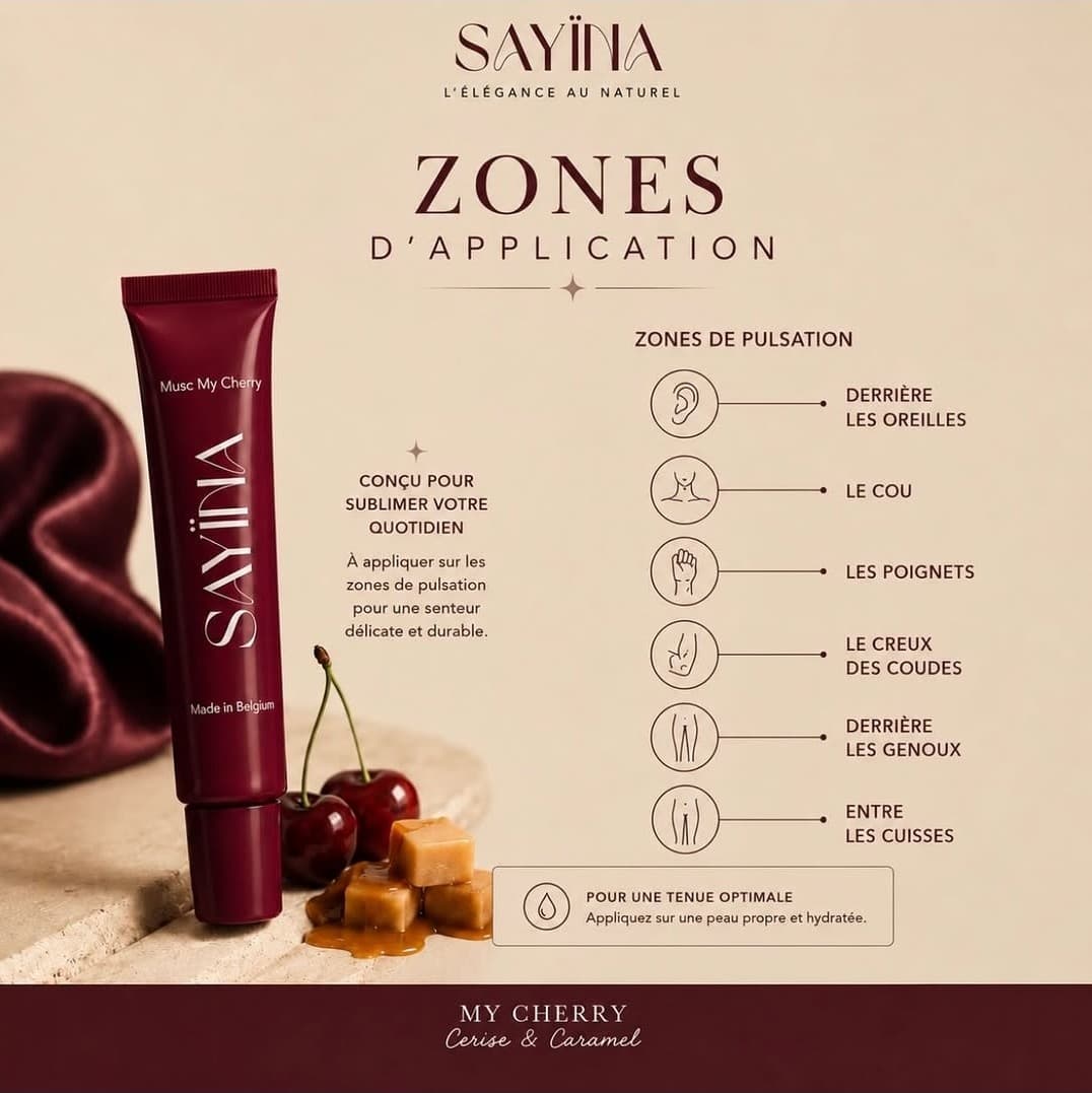 Zones d’application du musc SAYÏNA